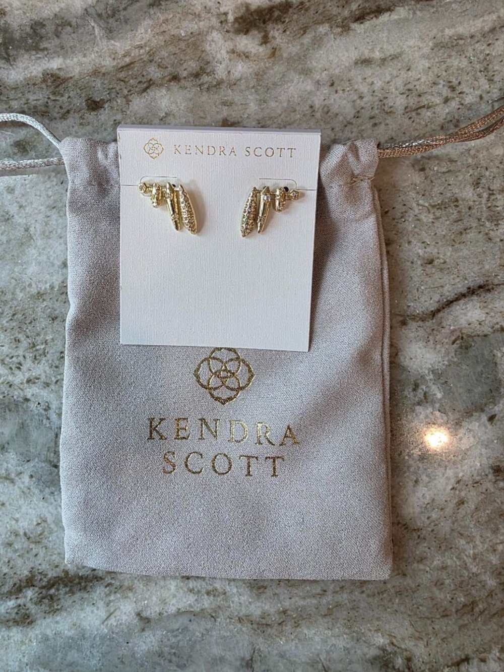 Kendra Scott Selena Gold Ear Climber Crawler Earrings NWOT